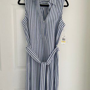 NAUTICA Blue/White Pinstripe Woman Med